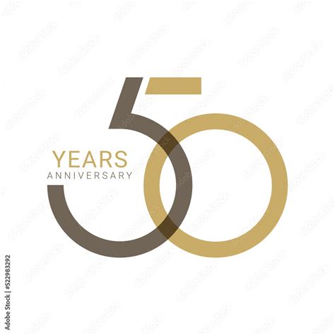 50th, 50 Years Anniversary Logo, Golden Color, Vector Template Design ...