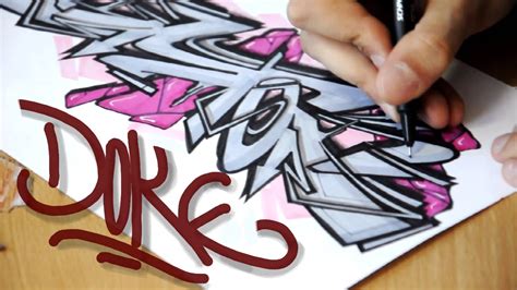 Doke - How to draw Graffiti Sketches #3 - YouTube