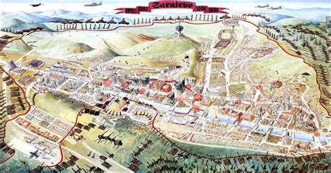 Siege of Sarajevo map : europe