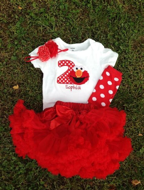 Items similar to Red Elmo birthday outfit -1st 2nd birthday elmo shirt custom ...