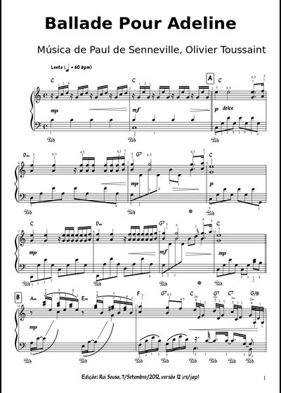 Richard Clayderman sheet music free download in PDF or MIDI on ...