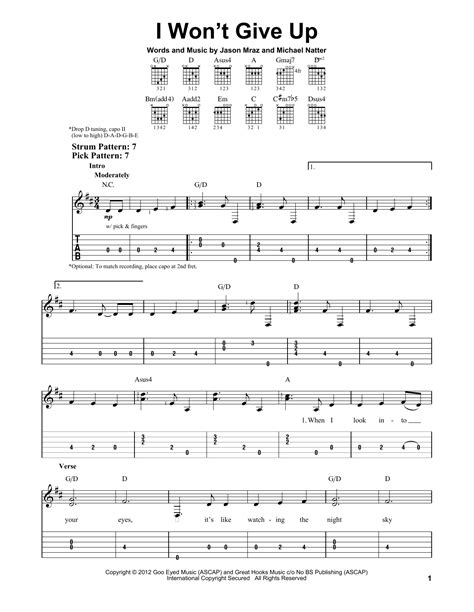 I Won't Give Up | Sheet Music Direct