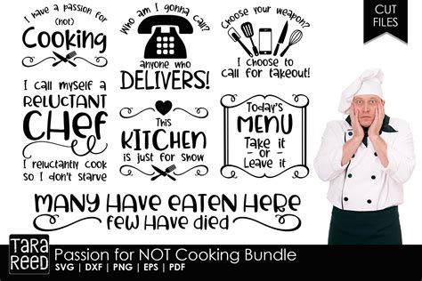 Passion for NOT Cooking Bundle (113938) | SVGs | Design Bundles | Kitchen humor, Kitchen quotes ...