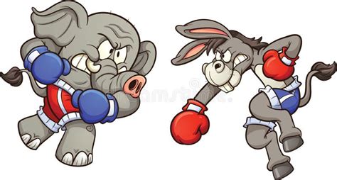 Elephant vs donkey stock vector. Illustration of angry - 63136942