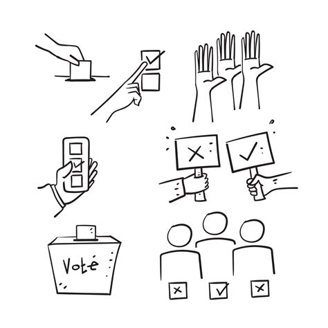 hand drawn doodle Simple Set of Voting Related illustration vector isolated 6787431 Vector Art ...