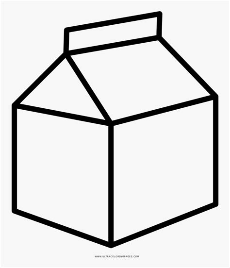 Milk Carton Coloring Page Clipart , Png Download - Milk Carton Outline Transparent Background ...