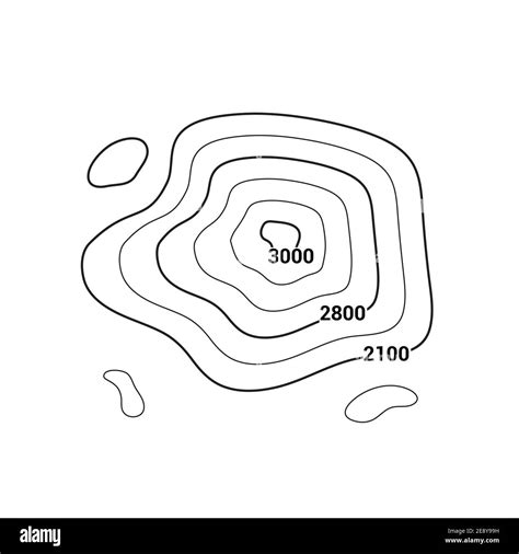 Topographic map contour vector mountain geographic relief background. Contour map terrain Stock ...