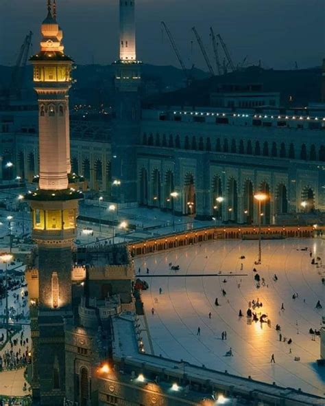 December 2018: Tawaf (طواف) Night view of the Masjid-Al-Haram, Makkah