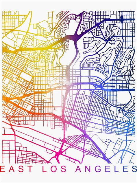 "East LA city map" Sticker for Sale by Soulplaces | Redbubble