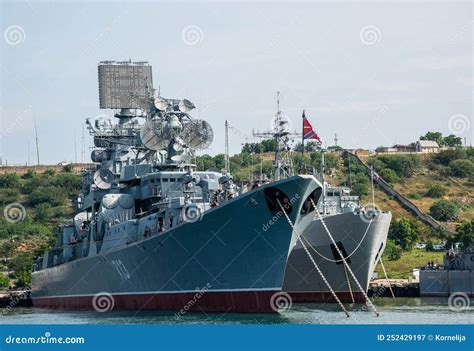 Ships of the Black Sea Fleet in the Port of Sevastopol Editorial ...