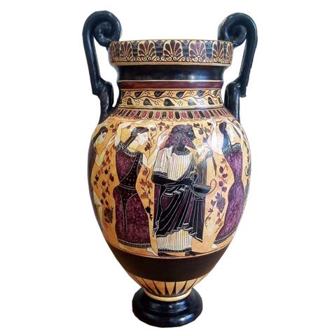 Dionysus Feast - Ancient Greek Amphora Vase - Museum Replica - God of – Talos Artifacts