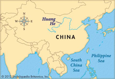 Location of Huang He in China.