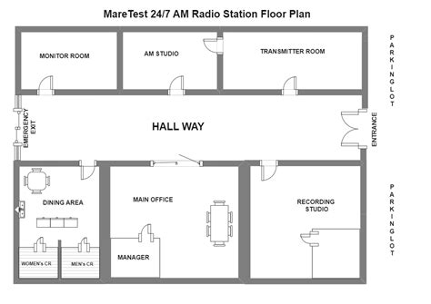 Maretest Radio Station Floor Plan | EdrawMax Template