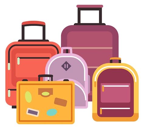 Premium Vector | Travel bags pile luggage icon cartoon baggage