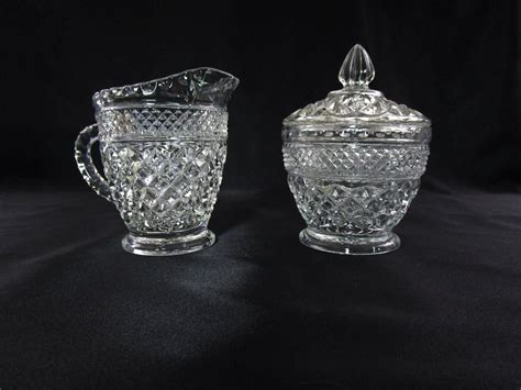 Vintage Glass Creamer and Sugar Bowl Anchor Hocking Wexford - Etsy | Lidded sugar bowl, Sugar ...
