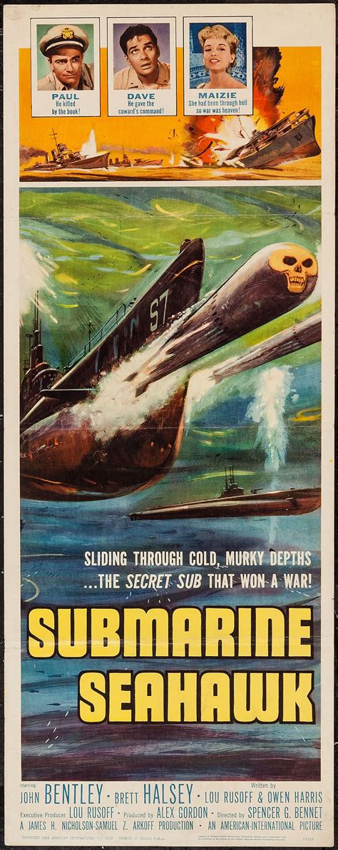 Submarine Seahawk (American International, 1958). Insert (14 | Submarine movie, War movies ...