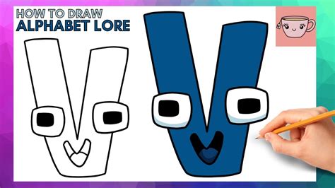 How To Draw Alphabet Lore - Letter V | Cute Easy Step By Step Drawing Tutorial - YouTube