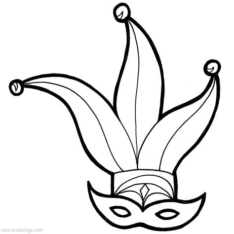 Mardi Gras Mask Coloring Pages for Kids - XColorings.com