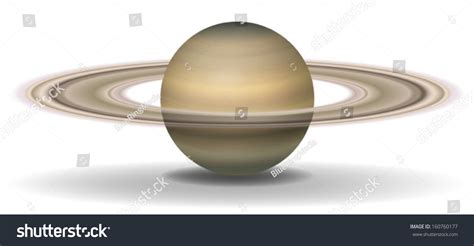 Illustration Planet Saturn On White Background Stock Vector (Royalty ...