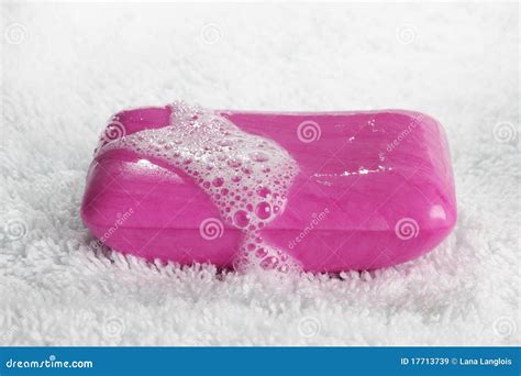 Pink soap bar stock image. Image of soap, foam, clean - 17713739