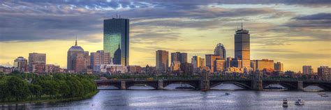 Boston Skyline Sunset Over Back Bay Panoramic Photograph by Joann Vitali