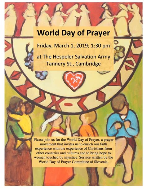 St. Andrew's Hespeler Presbyterian Church: World Day of Prayer, March 1st.