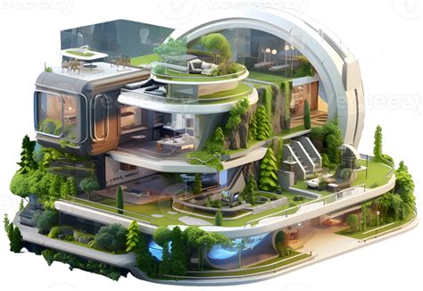 AI generated futuristic eco house. 34800485 PNG