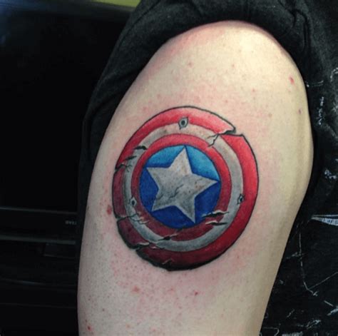 Huge Captain America Shield Tattoo Collection