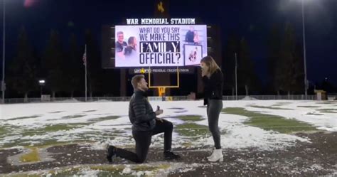 Watch former Wyoming football player Logan Wilson get engaged at War ...