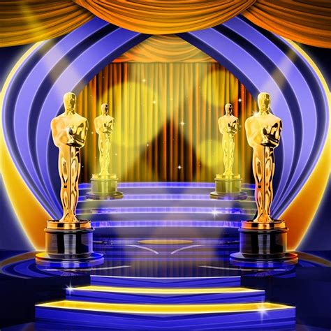 oscars Hollywood Stage curtains staircase light bokeh backdrops High quality Computer print ...