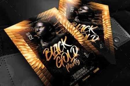 1810055 Black Gold Party Flyer 22384570 - FreePSDvn