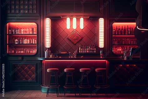 Contemporary Bar wallpaper. generative ai Stock Illustration | Adobe Stock