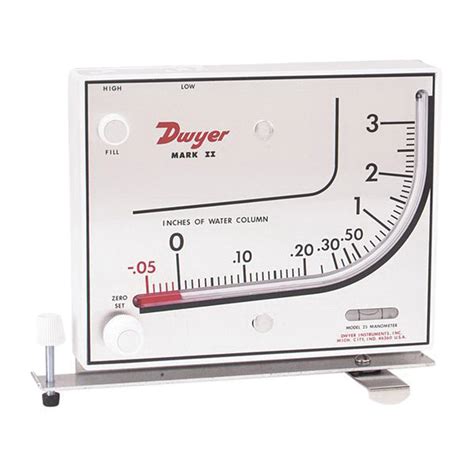 Dwyer® Mark II Series Manometer, Manual Static Pressure Gauge