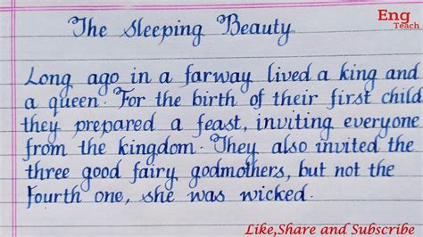 Story : The Sleeping Beauty | story writing | writing | English ...