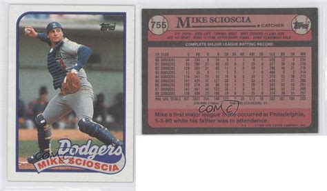 1989 Topps #755 Mike Scioscia Los Angeles Dodgers Baseball Card | eBay