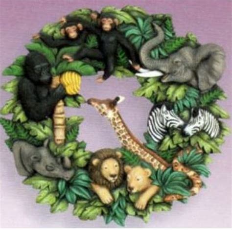 Ceramic Bisque Ready to Paint "Jungle" Wreath | Ready to paint ceramics, Ceramic painting ...