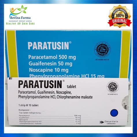 Paratusin Tablet 1 Strip isi 10 Tablet Obat Batuk, Pilek, Flu dan Demam ...