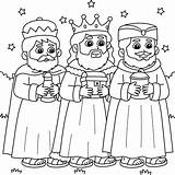 Printable Three Kings Coloring Page sketch template