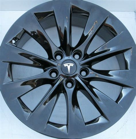 20" tesla model x gloss black wheels rims original parts oem 4 alloys