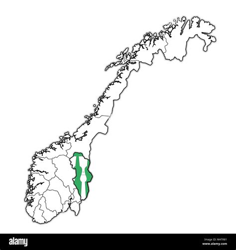 emblem of Hedmark county on map with administrative divisions and ...