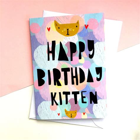 Happy Birthday Kitten Card By Nicola Rowlands | notonthehighstreet.com