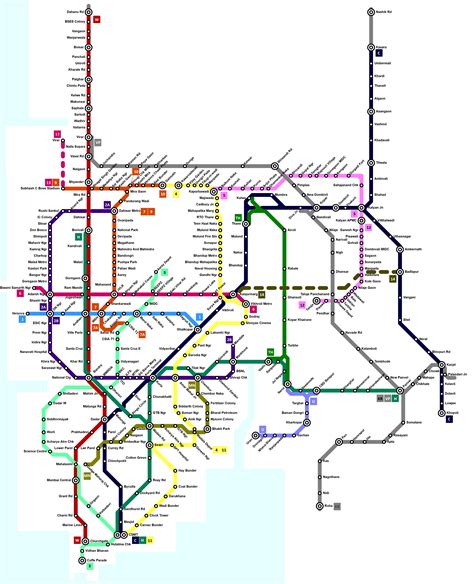 Proposed Mumbai metro map (credits : u/_vibhav) : r/india