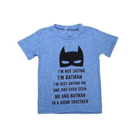 2017 Summer Children's clothing Baby boys T shirt batman letter T shirt tops T shirt 2 7Y-in T ...