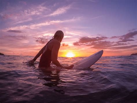 People Surfing Sunset