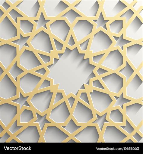 Background with 3d seamless pattern in islamic Vector Image