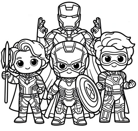 Cute Chibi Avengers coloring page - Download, Print or Color Online for ...