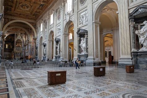 Panoramic View of Interior of Lateran Basilica (Papal Archbasilica of ...