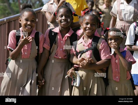 Jamaican school children in uniform Stock Photo - Alamy