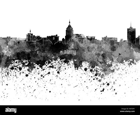 Fresno skyline in black watercolor background Stock Photo - Alamy