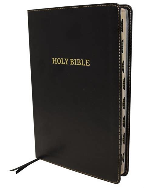 KJV Thinline Bible, Large Print, Leathersoft, Black, Thumb Indexed, Red ...